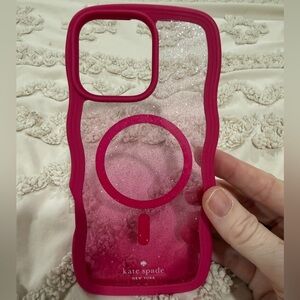 Kate Spade Pink Ombre Glitter iPhone Case 16 Pro Max